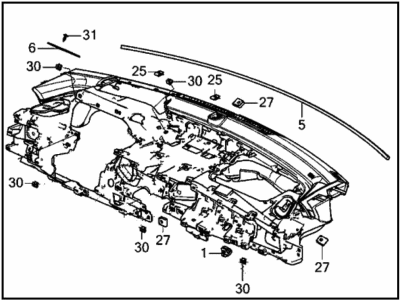 Acura 77100-TGV-A05ZA Panel Assembly (Deep Black)