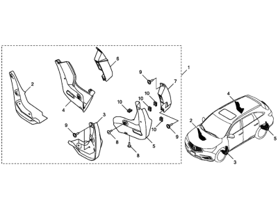 Acura MDX Mud Flaps - 08P00-TZ5-250B