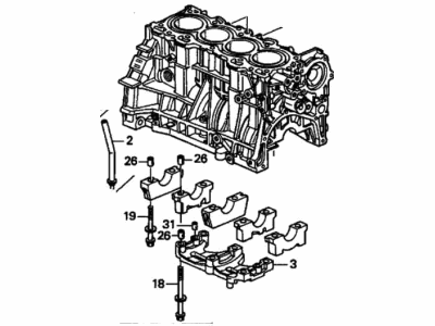 1997 Acura CL Engine Block - 11000-P8A-A02