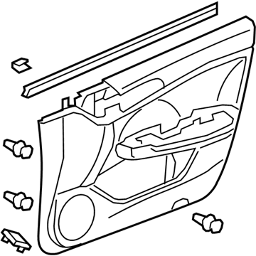 Acura 83501-TL2-A51ZA Lining, Right Front Door (Lower) (Premium Black)