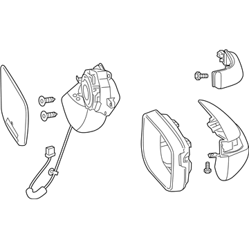 Acura 76200-TX4-A11ZB Passenger Side Door Mirror Assembly (Basque Red Pearl Ii) (R.C.) (Heated)