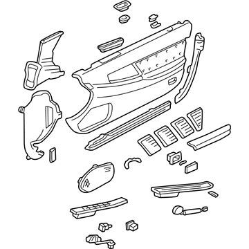 Acura 83550-SL0-A02ZB Lining Assembly, Left Front Door (Real Black) (Platinum White)